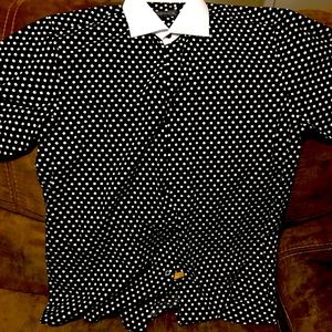 Dress shirt black with white dots